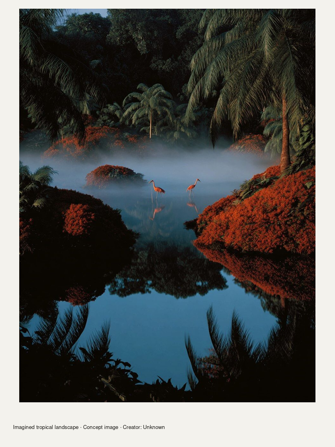 Imagined tropical landscape
